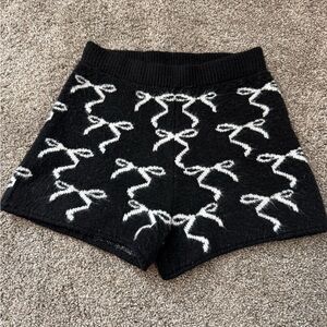 Wild Fable Black and White Bow Pattern High Waist Shorts